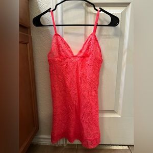 Orange see through Victoria’s Secret lace slip size M